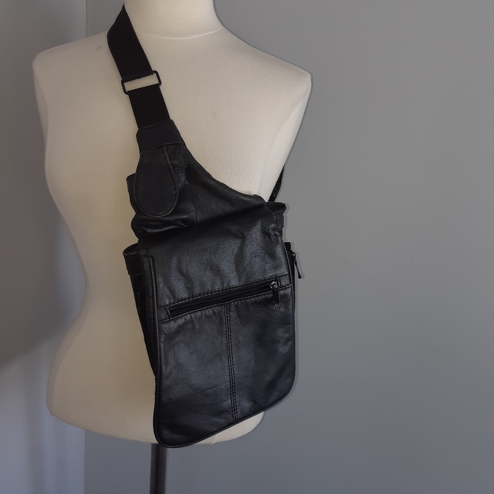 Design genuine leather Crossbody Bag 8x14 inches